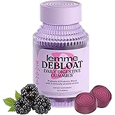 Lemme Debloat - Digestive & Gut Health Gummies with 2 Clinically Studied Probiotics & Prebiotic, Vegetarian, Gluten Free, Non GMO, BlackBerry Flavor (60 Count)