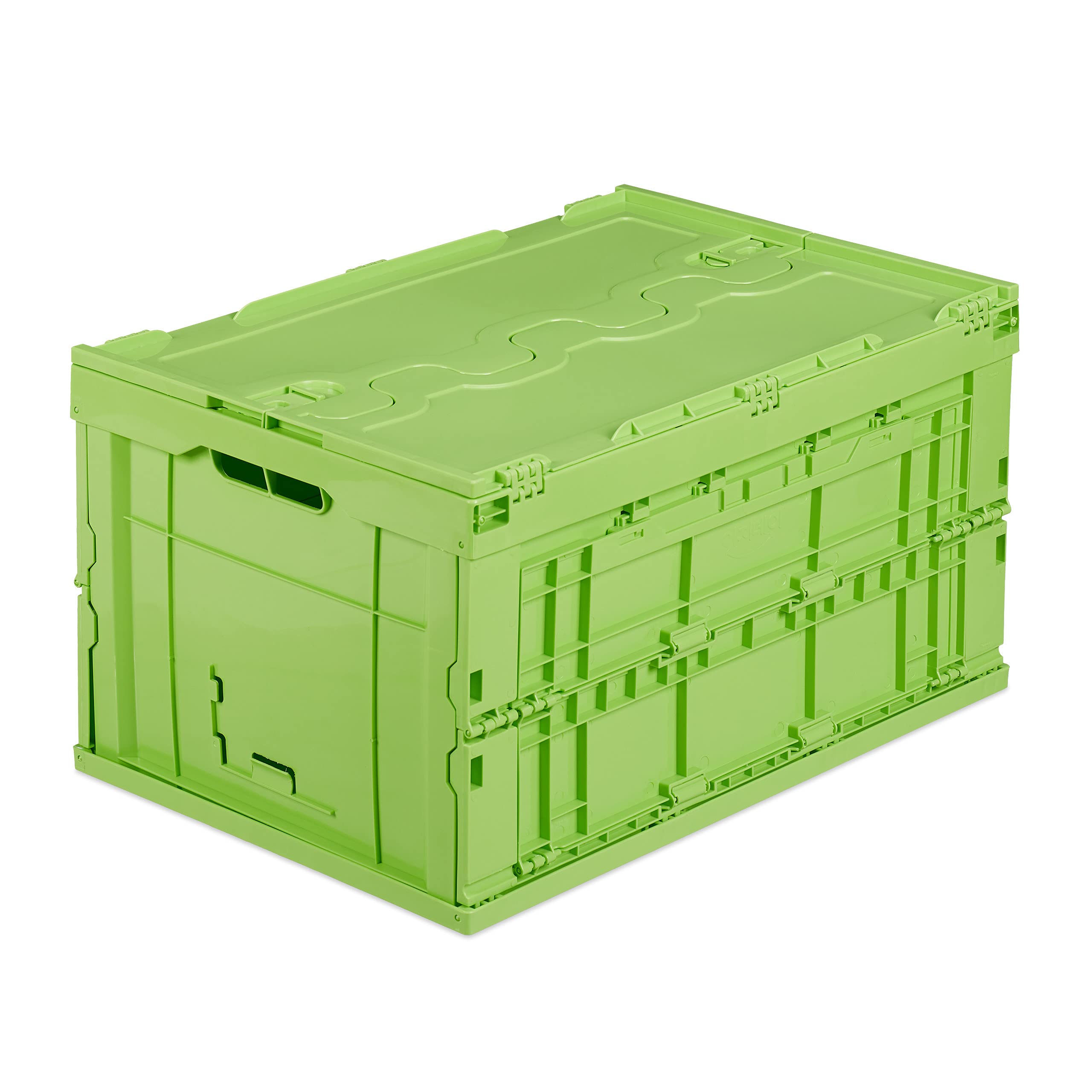 Relaxdays Professional Storage Box, Sturdy, Commercial Crate, Lidded, 32.5x58x39.5cm, Green
