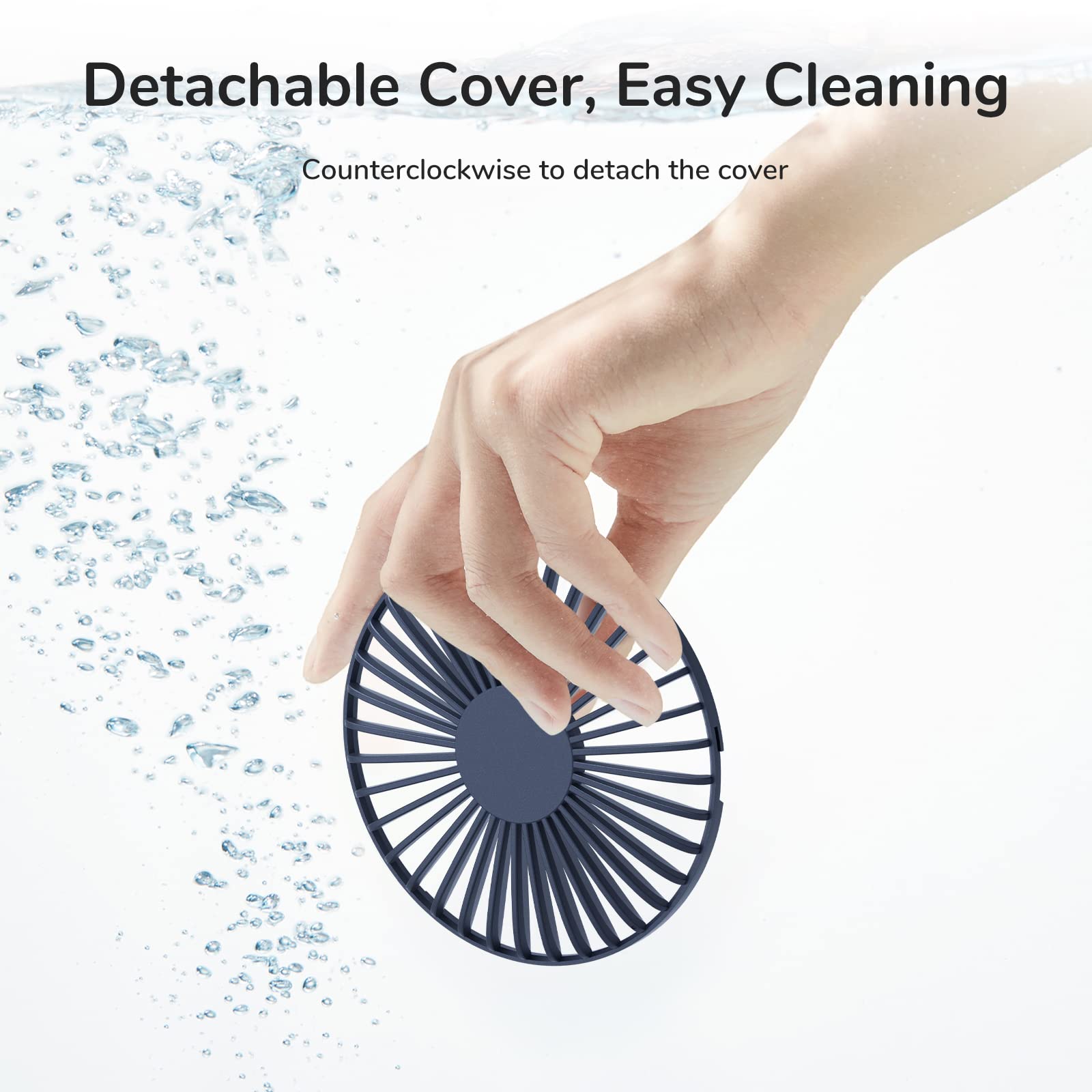 JISULIFE Handheld Fan with 20 Hours of Cooling, 4000mAh Battery, USB Rechargeable Portable Fan for Travel, Makeup, Concerts & Commute – Stay Cool Everywhere (Blue)