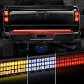 Amexmart 48"/49" Tailgate Light Bar Triple Row LED Tailgate Light Strip with Red Running Brake Lights White Reverse Amber Turn Signal Lights