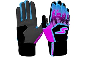 Stinger Sports Winder Series Batting Gloves - Baseball and Softball Gloves for Youth and Adults - Made with Ultra Soft, Breathable, Double-Stitched Cabretta Leather and Full 360° Elastic Wrist wrap