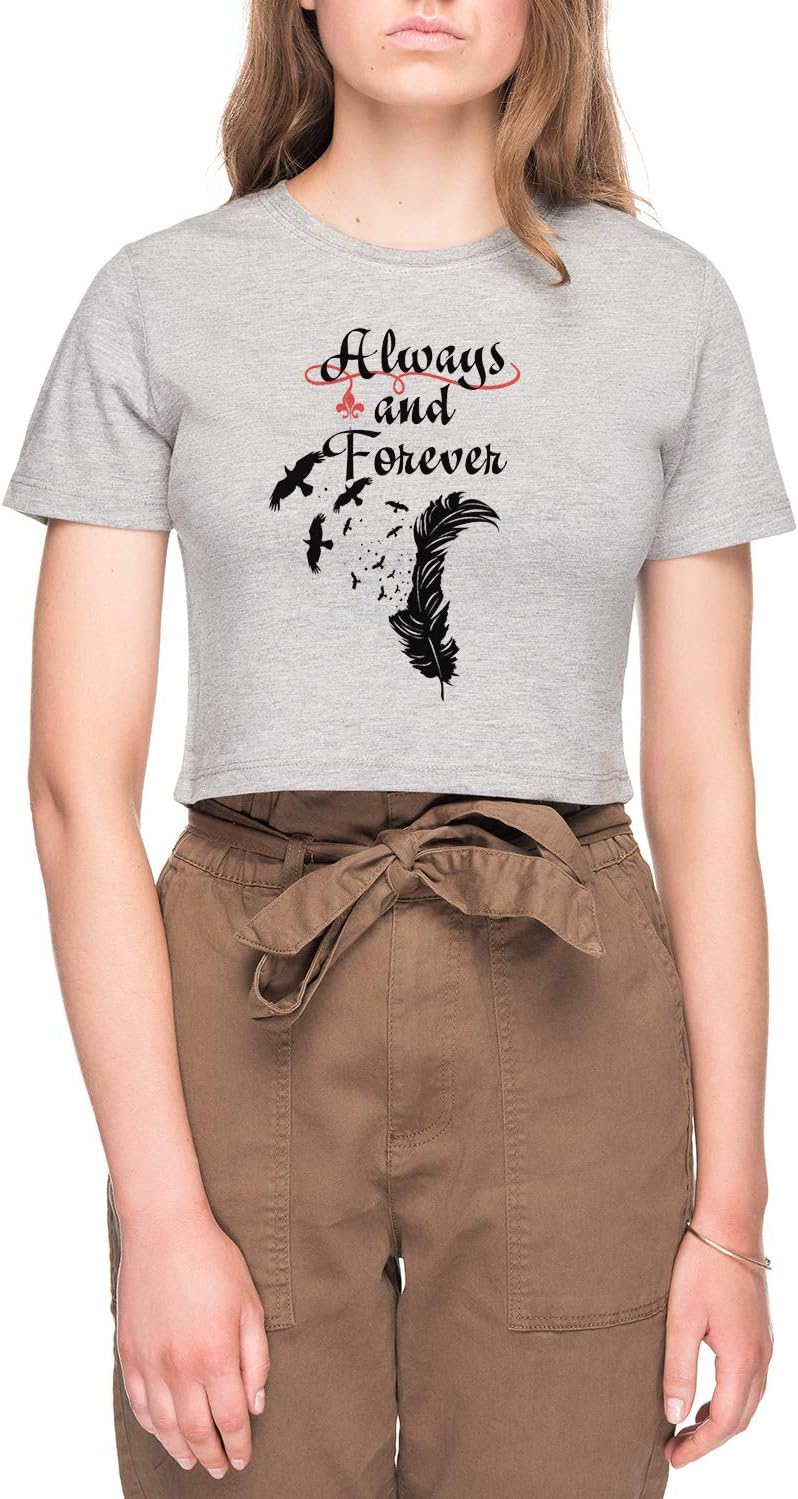 Always and Forever Women's Crop T-Shirt Tee Grey