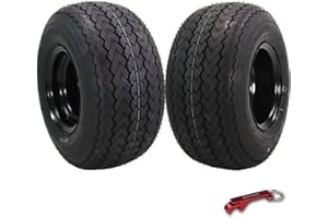 Kenda Hole-N-1 K389 18x8.5-8 Golf Cart Tire with 4-Ply Rating & Pre-Assembled Semi-Gloss Black Wheel with Keychain Hole in one 18/8.5/8-2-Pack