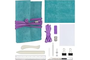 WEBEEDY 59 Pcs Bookbinding Kit for Beginners Make Your Own Leather Bookbinding Kit Notebook Making Kit for Adults Journal kit Complete Bookbinding Supplies Kit,A6