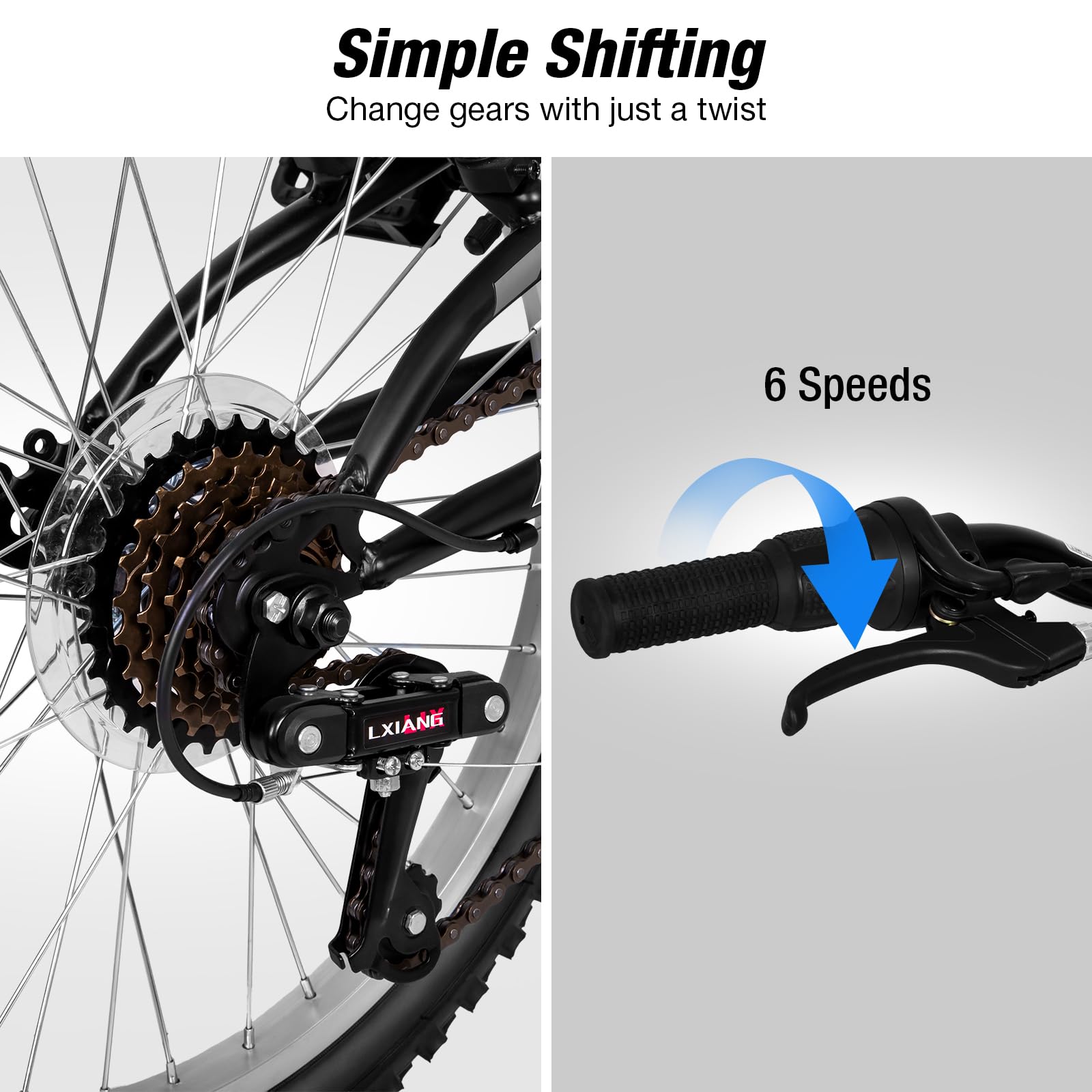 WEIZE Kids Mountain Bike, 20 24 inch Kids' Bicycles for 6-14 Years Old Boys Girls with Dual Full Suspension, 6 Speeds Drivetrain, High-Carbon Steel Frame, Ideal for Young Riders and Adventurers