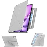 Case for iPad Air 13 inch M3/M2 (2025/2024), iPad Pro 12.9" 6/5/4th Gen, Slim Powerful Magnetic Attachment Corner Protective iPad Folio Case with Auto Wake/Sleep (Concrete Gray, iPad air 13 inch)