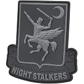 160th SOAR Night Stalkers Airborne Regiment PVC Patch Compatible with Velcro Plate Carrier Patches for Backpacks,PVC Patches,Patches for Vests,Morale Patches,Tactical Patches (Blackout Subdued)