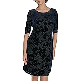 Tommy Hilfiger Womens Short Ruched Sleeve Boat Neck Shift Mini Dress