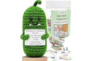 LOVAMILY Get Well Soon Gifts - Message Capsule Bottle and Crochet with Card Uplifting Present Basket for Women Men Patients Family Coworker Friends After Surgery Recover Cancer Chemo