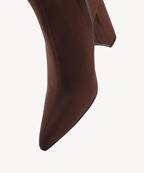 NEWBELLA WOMEN’S SUEDE KNEE HIGH BOOTS – COMFORTABLE CHUNKY HEEL BOOTS WITH SIDE ZIPPER, FOR FALL & WINTER FASHION, COFFEE 8.5