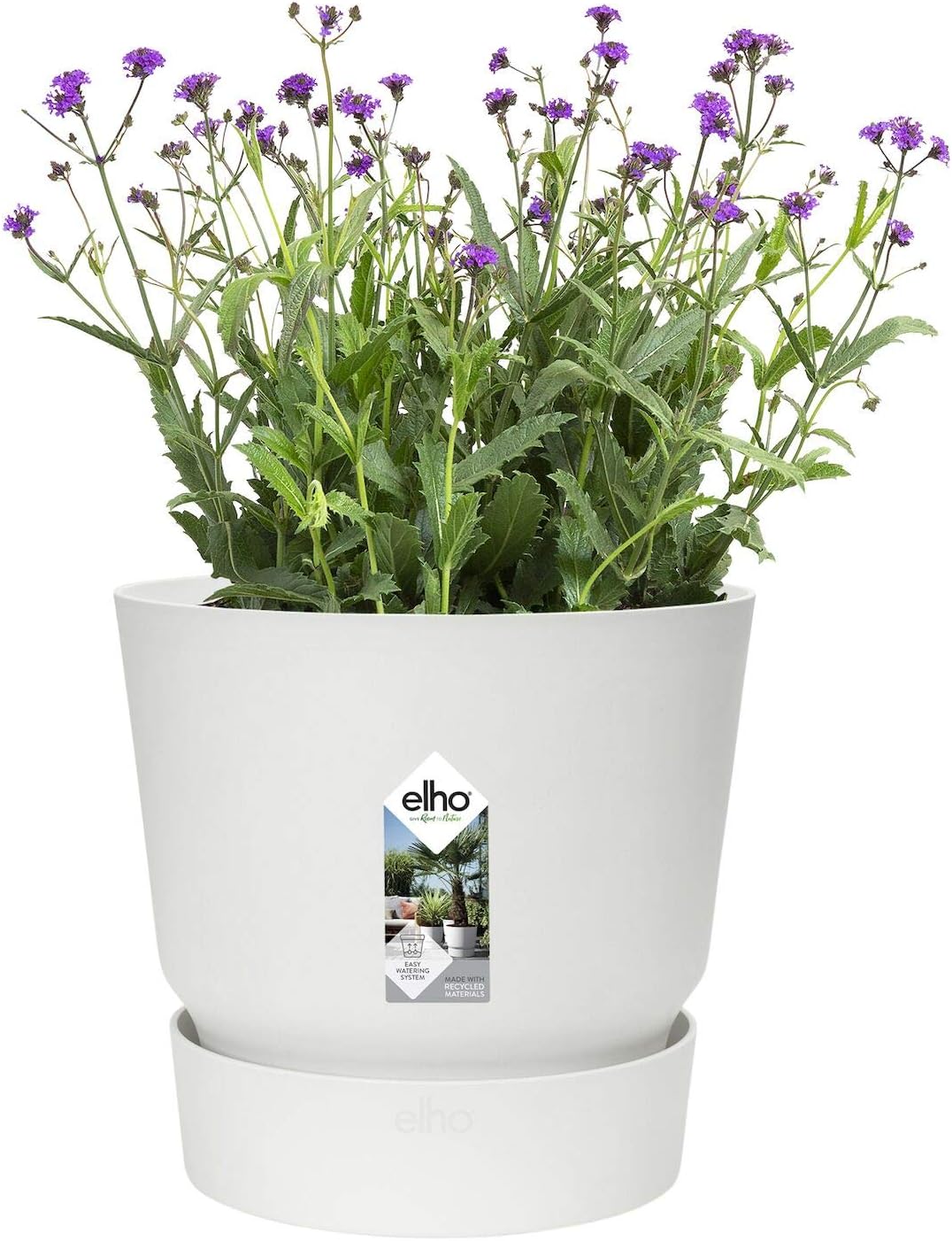 elho Greenville Round 40, Large Flower Pot with Integrated Water Reservoir, Indoor & Outdoor, 100% Recycled Plastic - Image 4