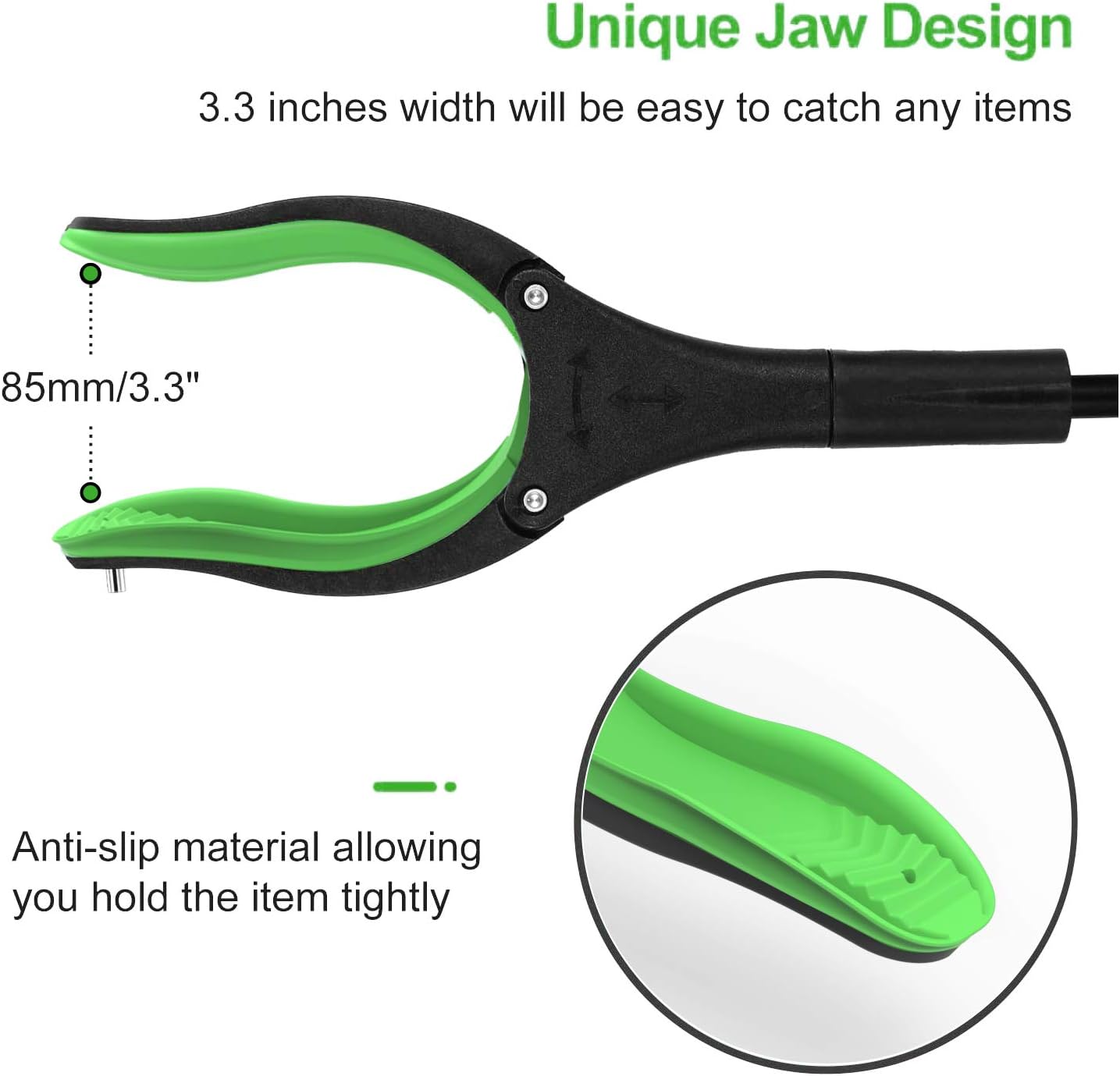 Jellas 2-Pack 32 Inch Grabber Reacher Tool with Shoehorn, 90° Rotating Head Grabber Tool for Elderly, Outdoor and Indoor Trash Picker Grabber(Green): Health & Personal Care