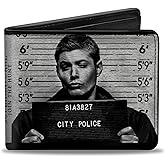 Buckle-Down mens Buckle-down Pu Bifold - Supernatural Dean + Sam Mug Shots Grays/Black/White Wallet, Multicolor, 4.0 x 3.5 US