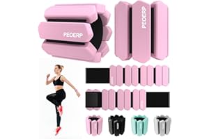 PEOERP Ankle Weights for Women Men, Adjustable Wrist Weighted Bracelet for Home Gym Workout, Walking, Running, Travel, Pilate, Yoga, Exercise,Barre,Strength Training. Set of 2 (1Lb Each)
