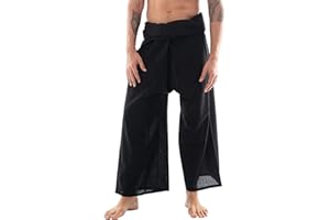 CandyHusky Thai Fisherman Pants - Lightweight Cotton Lounge Pants for Men, Perfect for Yoga, Hippie, or Pirate Style