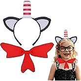 Cat Ears with Hat Headband and Bow Tie Set-Cat Costume Set in The Hat with Bow Tie for Halloween Accessories Cosplay Parties (cat costume)