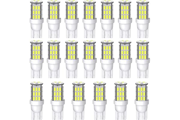 Aucan 20pcs Super Bright RV Trailer T10 921 194 42-SMD 12V Car Backup Reverse LED Lights Bulbs Light Width Lamp Xenon White