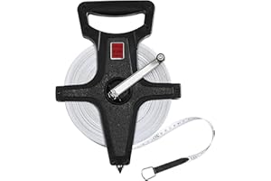 Champion Sports Open Reel Measuring Tapes – Durable Hand Crank with Metal Spike, Dual-Sided Feet & Meters, Perfect for Track & Field and Long Jump, 200 Feet/60 Meters