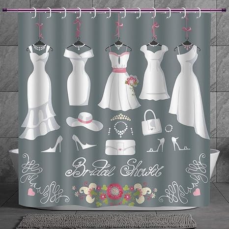 Stylish Shower Curtain 2 0 Bridal Shower Decorations Wedding