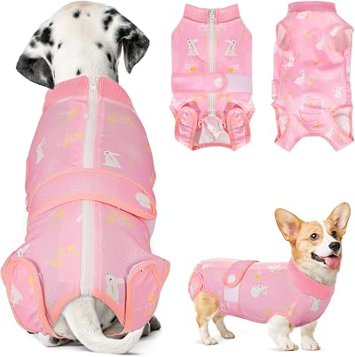 SlowTon Dog Recovery Suit Anti-Licking Medical Onesie with Zipper