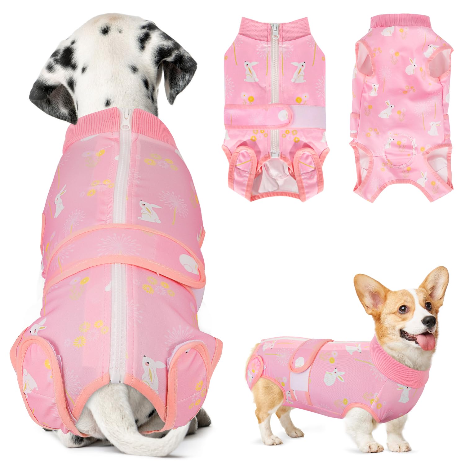 SlowTon Dog Surgery Recovery Suit, Anti-Licking Puppy Medical Onesie with Zipper, Surgical Bodysuit Abdominal Wounds Protector, Professional Cone Collar Alternative for Female and Male Dog — image 1