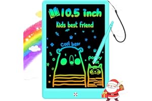 BUKEBU LCD Writing Tablet Doodle Board,10.5 inch Colorful Drawing Pad,Electronic Drawing Tablet, Drawing Pads,Travel Gifts for Kids Ages 3 4 5 6 7 8 Year Old Girls Boys (Blue)