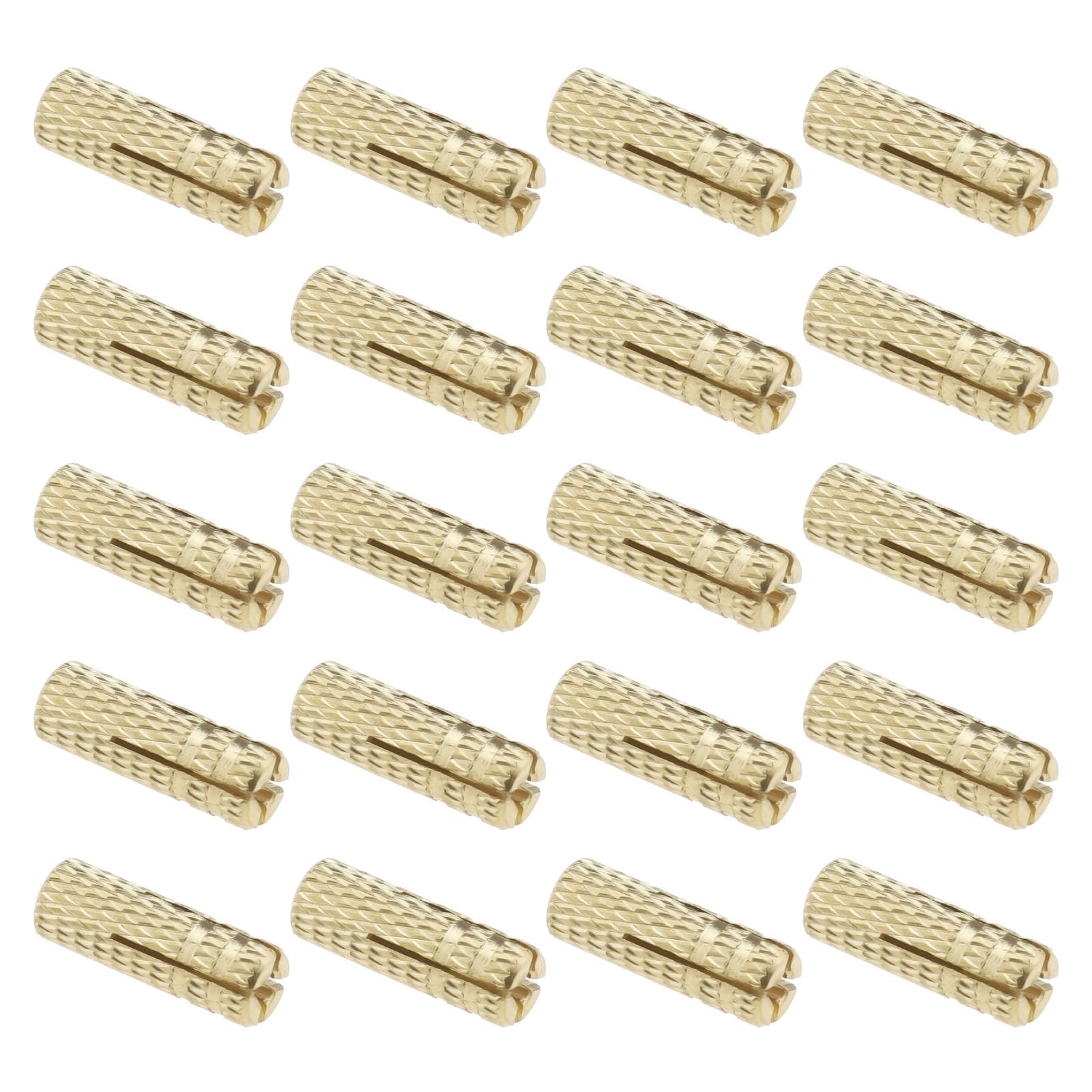 SG Store 20PCS M4 Drop in Anchors Brass Wall Anchor Expansion Bolt Sleeve Brass Plug Fastener Hardware for Anchoring into Concrete Solid Bricks
