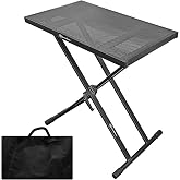 AxcessAbles Light Weight Portable DJ Table Stand with Gig Bag | X Style Keyboard Stand, Tabletop DJ Desk with Travel case | DJ Table Stand Laptop, Controller | Midi Keyboard Stand &amp; Synth Stand