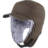 Connectyle Men's Trapper Hat with Ear Flaps Winter Warm Hat Windproof, Water Repellent, Reflective, Faux Fur Fully Lined