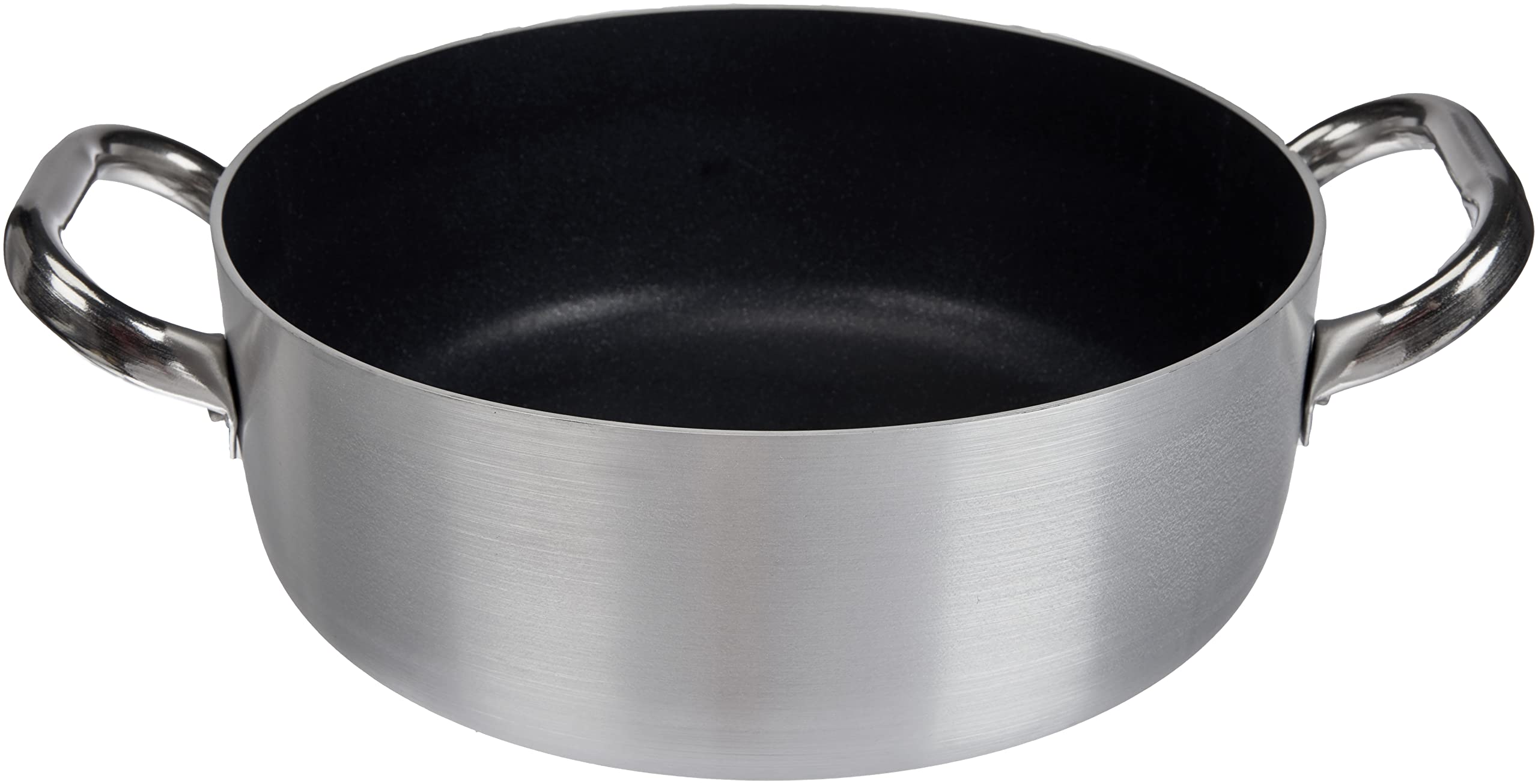 Pentole Agnelli Professional Aluminium Anti - Adherent Casserole Pot 3 Mm. Thick With 2 Handles, Diameter - 24 Cm.