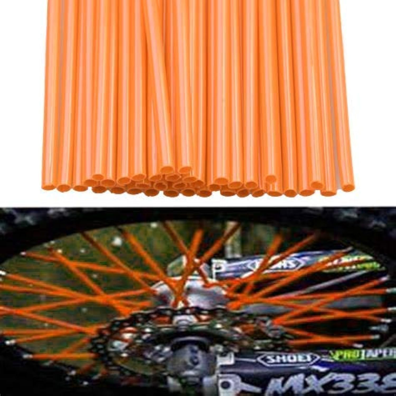 Wheel Spoke Skins Covers 72pcs Motorcycle Protective Wheel Coil Wraps for Dirt Bike Mountain Bicycle Motorbike Decoration