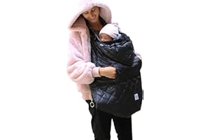 7 A.M. 7AM Enfant Baby Carrier Cover - K-Poncho Universal Fit Winter Ultra Soft Plush Lining, Water Repellent Bunting Bag with Adjustable Hood, Multifunctional Stroller & Car Seat Blanket Cover | (0-3T)