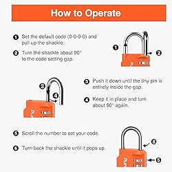 Puroma 1 Pack Combination Lock for Locker 4 Digit