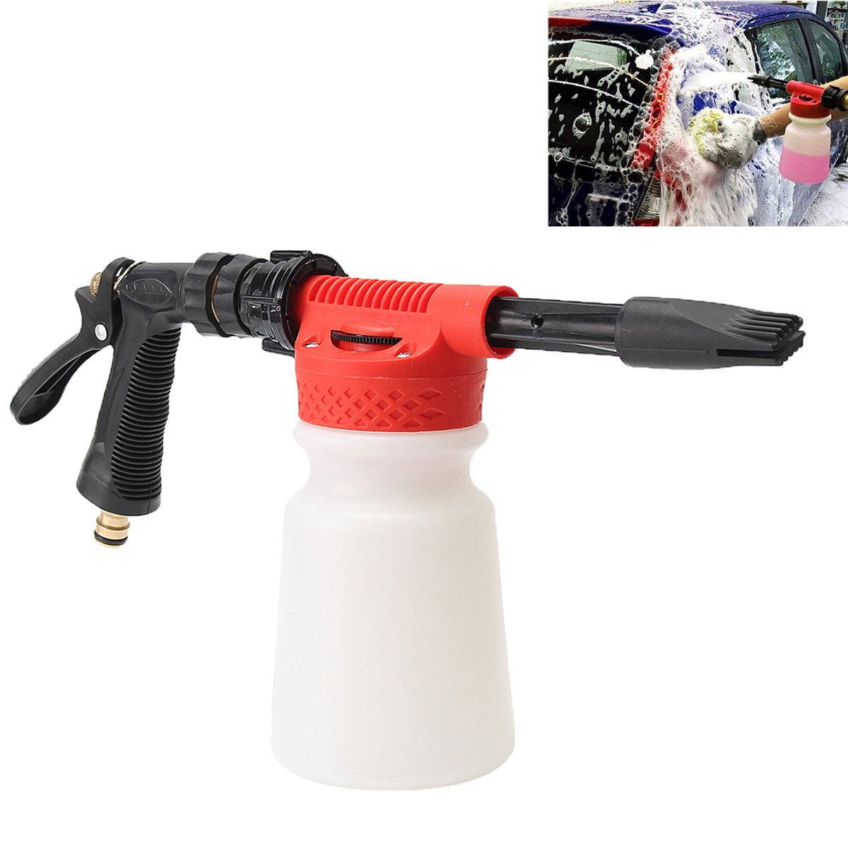 Foam Gun,BABAN Snow Foam Lance,Car Washing Foamaster Cleaning Gun,Professional 900ml Pressure Washer,Multifunctional Portable Foam Wash Gun Soap And Shampoo Sprayer For Car Van Motorcycle Vehicle