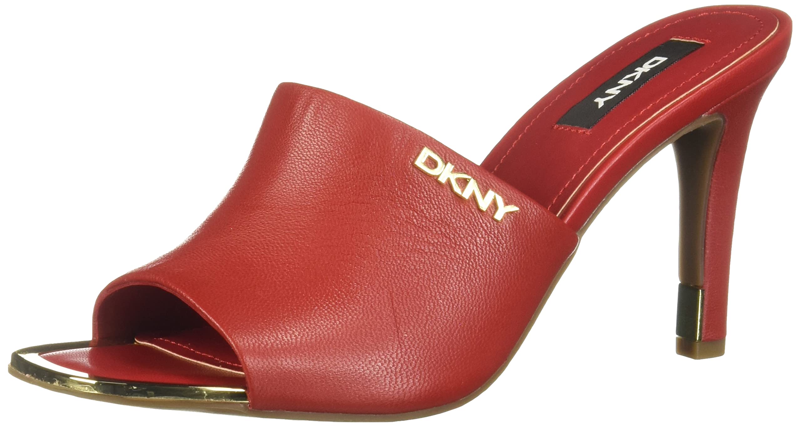 DKNY Women’s Bronx Square Toe Evening Heeled Dress Mule, Red, 8