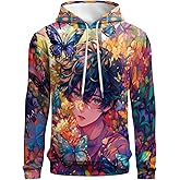 Zynestra 3D Graphic Hoodies for Men Cool Unique Printed Sweatshirt Fabric Comfortable Casual Pullover Novelty Gift for Him