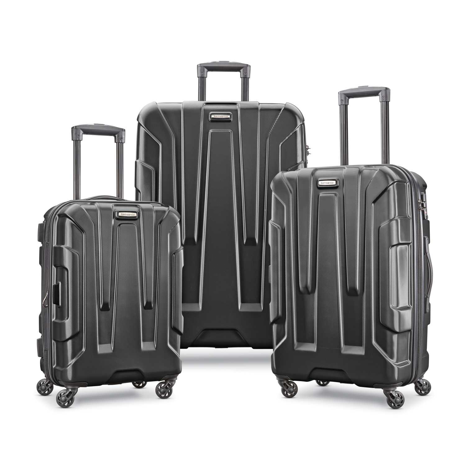 Samsonite Centric Expandable Hardside Luggage Set with Spinner Wheels, 20/24/28 Inch, Black