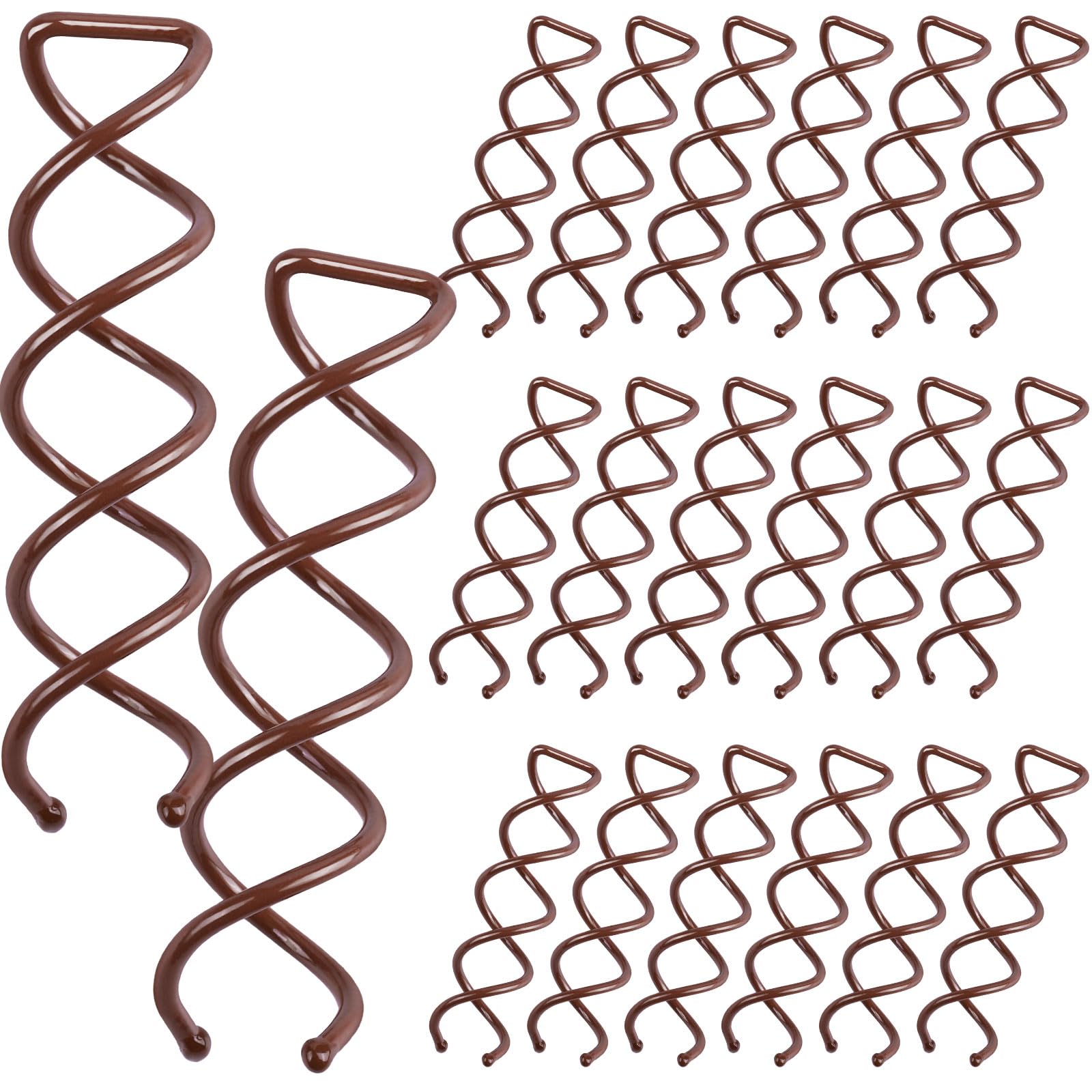 Photo 1 of 20PCS Spiral Hair Pins, Spin Pins Spiral Bobby Pins for Girls, Women and Kids, Non-Scratch Round Clip & Bun Twist, Stylish Bun Bobby Pins, Premium Spin Pins for Hair, Brown
