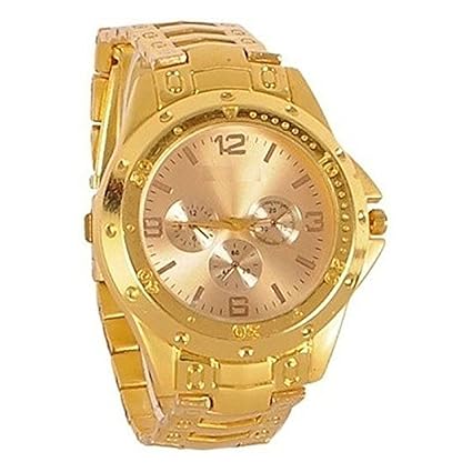 New Stylish Analogue Full Gold Dial Mens Watch