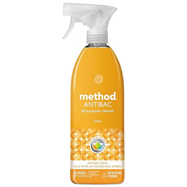 METHOD ANTIBACTERIAL ALL-PURPOSE CLEANER SPRAY, CITRON, KILLS 99.9% OF HOUSEHOLD GERMS, 28 FL OZ