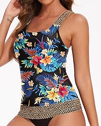 Aqua Eve Tankini Tops for Women Swimwear Top Only