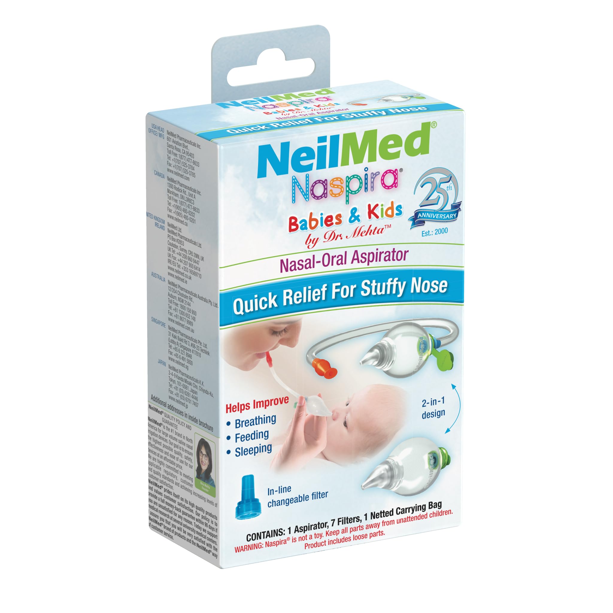 NeilMed Naspira Nasal Oral Aspirator for Baby's Stuffy Nose