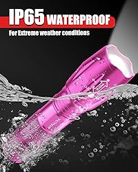 Victoper LED Flashlight 2 Pack Pink, Bright High
