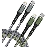 USB C to Lightning MFi Certified Cable,2 Pack 6FT iPhone Charger cable | Nylon Fast Charging Cable, Type C iPhone Lightning Cord for iPhone 14 13 12 11 Pro Max XS XR X 8 7 6s Plus SE iPad and More.