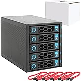 RackChoice Internal Hard Drive Enclosure 5x2.5”/3.5” SATA/SAS Hard Drive Backplane 6 Gbps HDD hotswap in 3xExternal 5.25" Bay Compatible with All Rack Types