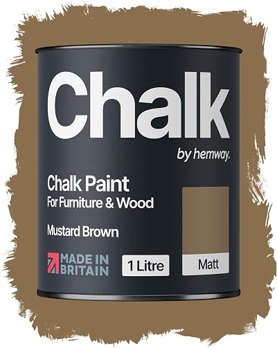 Hemway Chalk Paint Mustard Brown 1L Matt Finish Furniture Paint