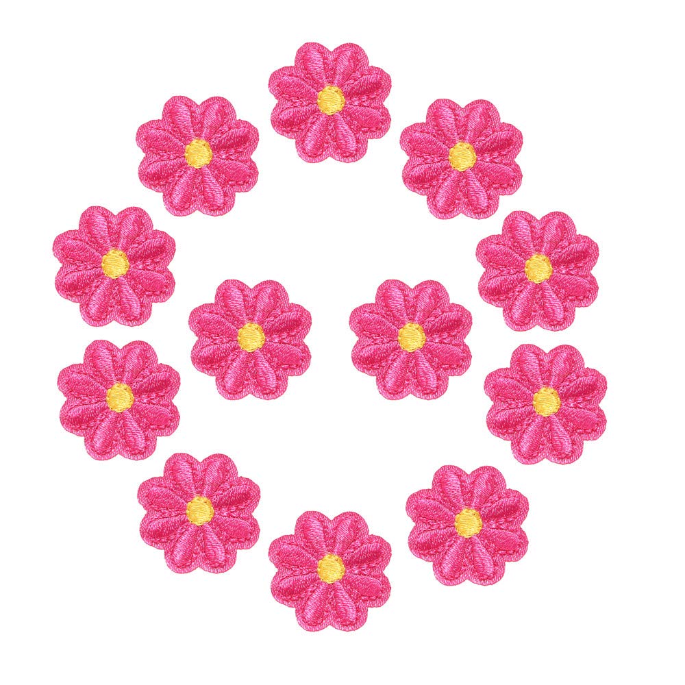 WATASHINO ワッペン アイロン アップリケ 花 2cm 12枚セット 女の子 子供 ミニ 刺繍 (ローズピンク)商品画像