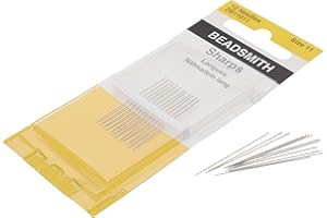The Beadsmith Sharps Beading Needles - Size 11, Shorter for Smaller Areas, 12 Needles per Card, European Quality, All Purpose Sewing Needle, Use for Mending and General Hand Sewing
