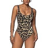 HKWZYY Womens Leopard Print Bodysuit Tops Sexy Backless Sleeveless Going Out Tank Thong Body Suits One Piece Rompers