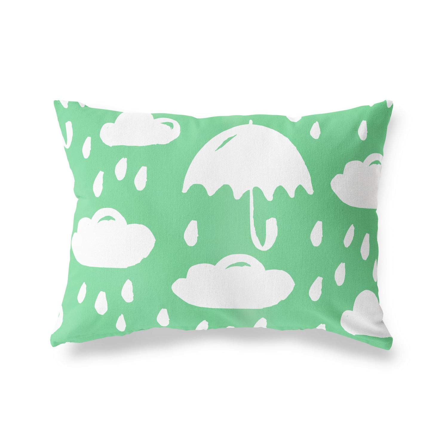 Bonamaison Decorative Cushion Cover Petrol Green & White, Throw Pillow Covers, Home Decorative Pillowcases for Livingroom, Sofa, Bedroom, Size: 35x50 Cm - Designed and Manufactured in Turkey